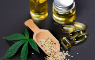 Hemp Oil and Seed Wellness Display