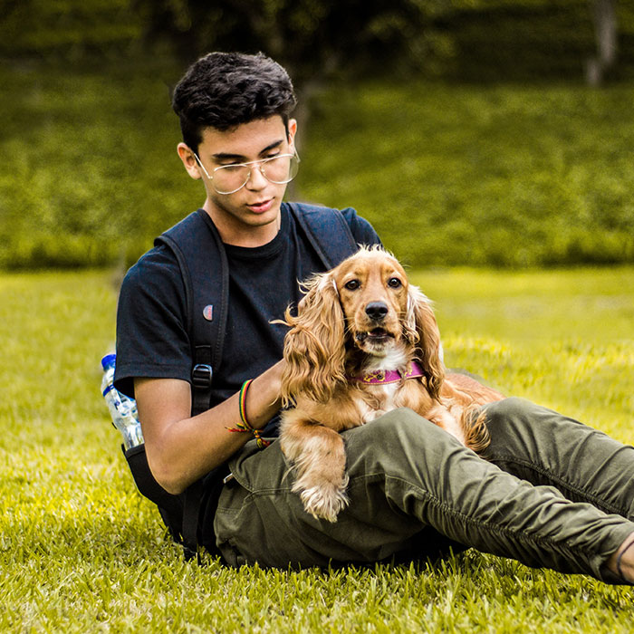 Man Holding Dog 1