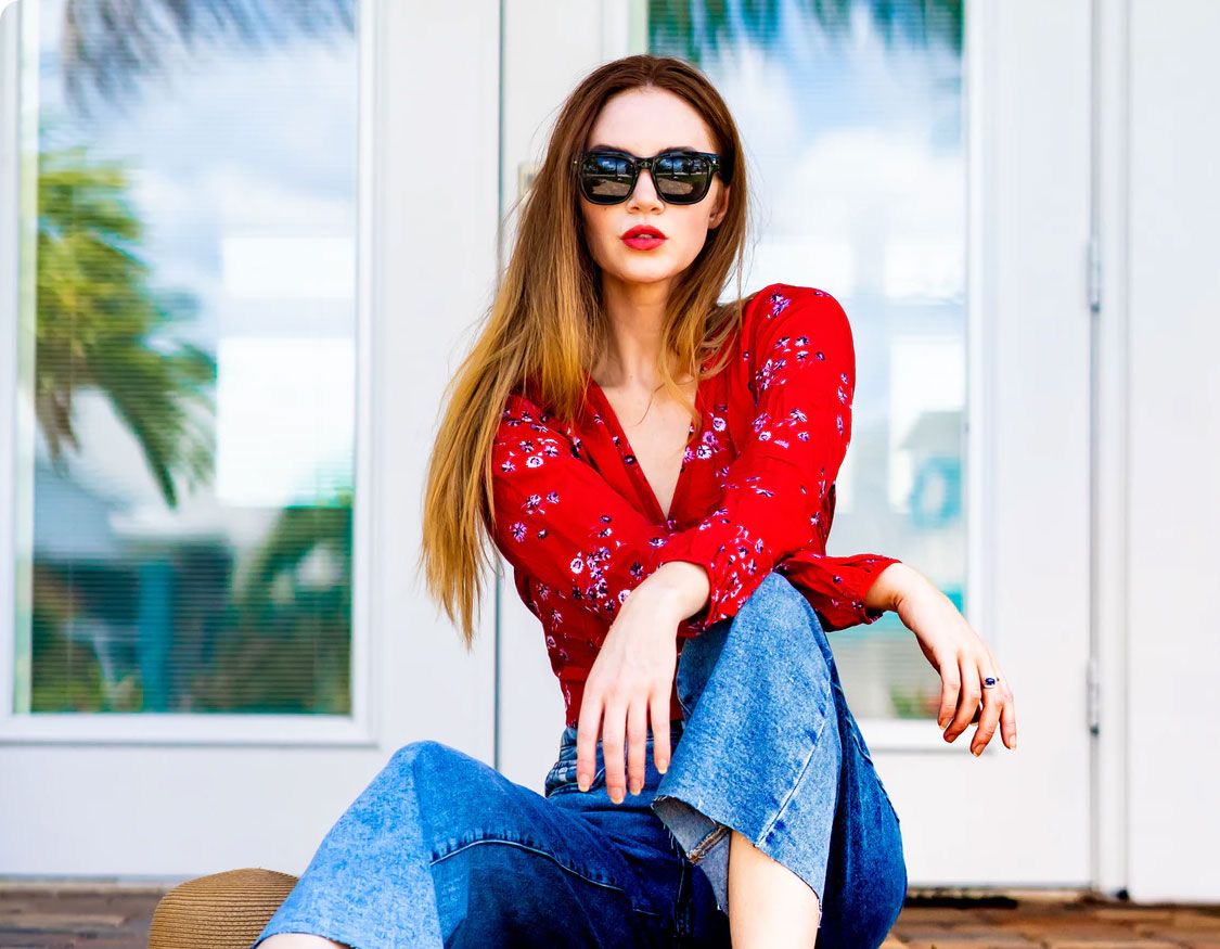 Woman Wearing Sunglasses