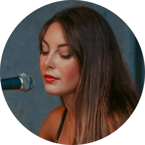 Woman in Front of Microphone